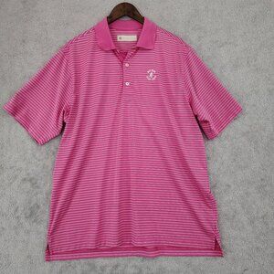 Donald Ross Mens Pink Striped Golf Polo Shirt Size XL 100% Polyester  30GT